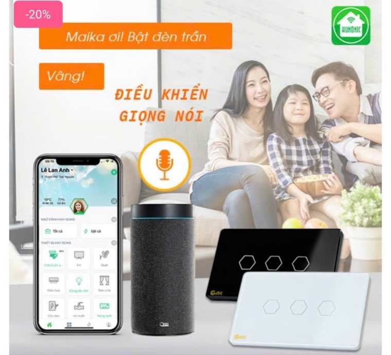 CÔNG TẮC CẢM ỨNG 3 NÚT, KẾT NỐI WIFI, CẢM ỨNG, BẬT TẮT ĐÈN TỪ XA QUA MẠNG